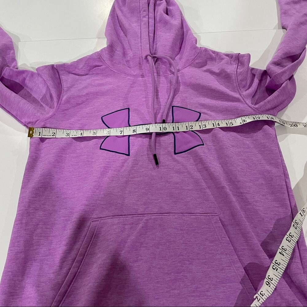 Under Armour Heather Pink Long Sleeve Hooded Pullover Sweatshirt Size M - Picture 5 of 6